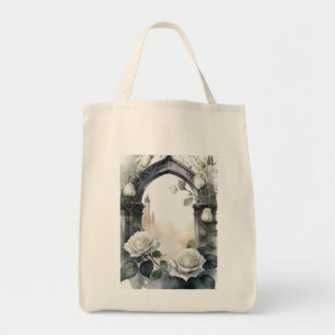 Tote Bag personnaliser rose blanche fourre-tout