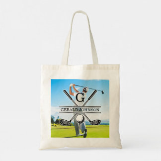 Tote Bag Personnalisez votre image Golf Monogramme Design