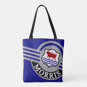 Tote Bag Personnalize Custom Dark Blue Morris Minor Pop Art (Dos)