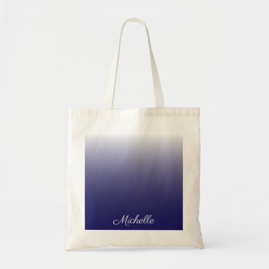 Tote Bag Personnalized gradient ombre navy blue (Devant)