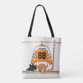 Tote Bag Personnalized orange et blanc hockey Jersey (Dos)