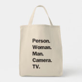 Tote Bag Personne. Femme. Mec. Caméra. TV. (Dos)