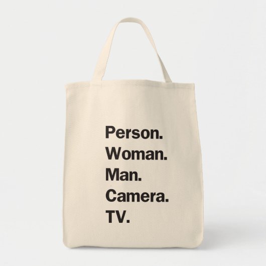 Tote Bag Personne. Femme. Mec. Caméra. TV. (Devant)