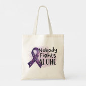 Tote Bag Personne ne combat seul la conscience violette du (Dos)