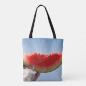 Tote Bag Personne tenant de la pastèque tranchée (Dos)