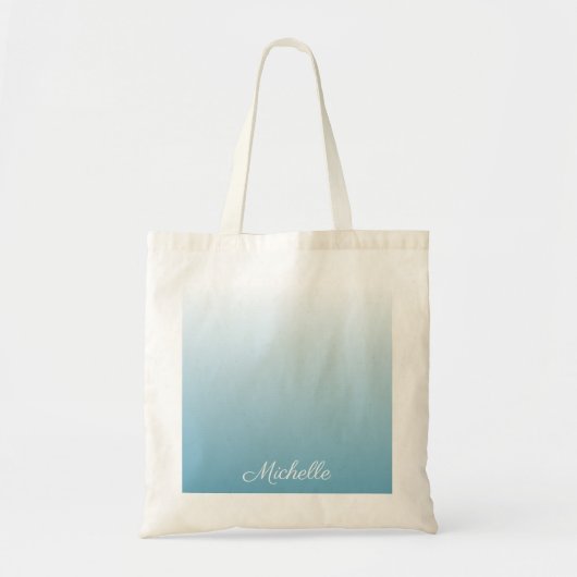Tote Bag Personnel gradient ombre angel blue (Devant)