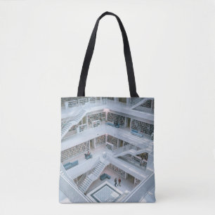 TOTE BAG PERSONNES MARCHANT À L'INTÉRIEUR DE LA BIBLIOTHÈQU