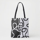 Tote Bag Persuasion linéaire I : Abstrait noir et blanc (Devant)