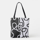 Tote Bag Persuasion linéaire I : Abstrait noir et blanc (Dos)