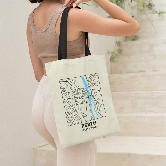 Tote Bag Perth, Scotland City Map Tote Ba