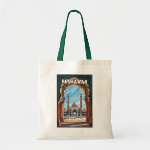 Tote Bag Peshawar Pakistan Travel Art Vintage