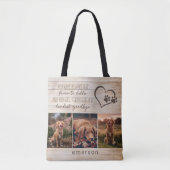 Tote Bag Pet Dog Memorial Rustic Wood Photo Collage (Devant)