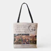 Tote Bag Pet Dog Memorial Rustic Wood Photo Collage (Dos)