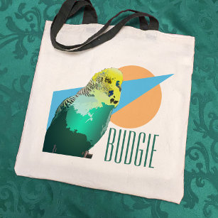 Tote Bag Pet Parakeet Love Budgie Retro Formes géométriques