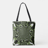 Tote Bag Pétales à feuilles blanches de forêt verte (Dos)