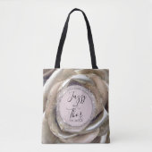 Tote Bag Pétales Roses en argent Glittery Personnalisé (Devant)