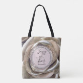 Tote Bag Pétales Roses en argent Glittery Personnalisé (Dos)