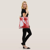 Tote Bag Pétales rouges peints (Sur le modèle)