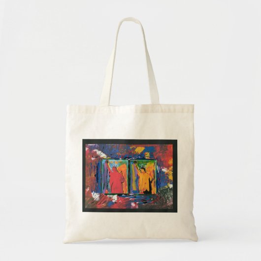 Tote Bag Peter Max style peinture acrylique originale (Devant)