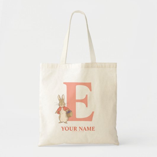 Tote Bag Peter Rabbit | Flopsie personnalisée - Lettre E Sa (Devant)