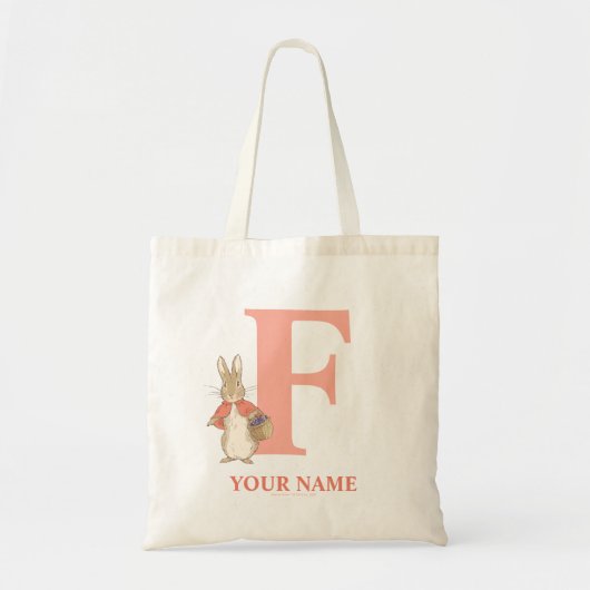 Tote Bag Peter Rabbit | Flopsie personnalisée - Lettre F Sa (Devant)