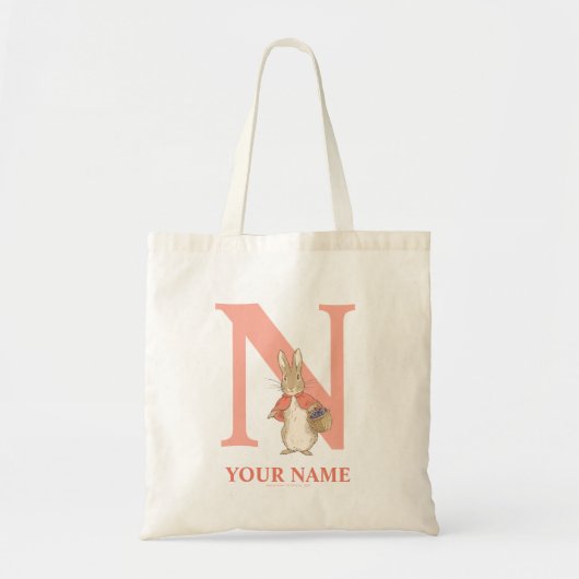 Tote Bag Peter Rabbit | Flopsie personnalisée - Lettre N Sa (Devant)