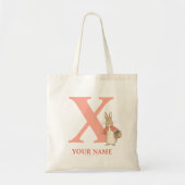 Tote Bag Peter Rabbit | Flopsie personnalisée - Lettre X Sa (Devant)