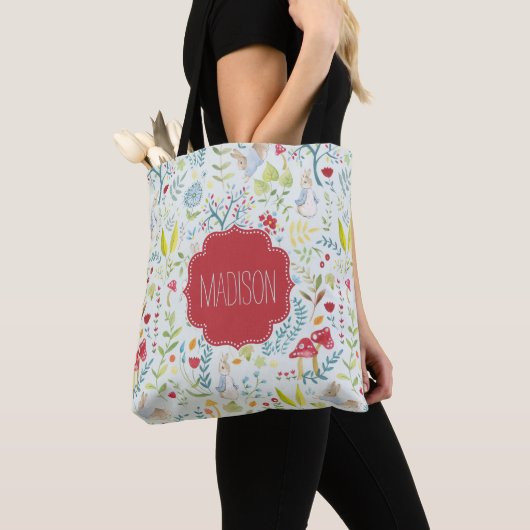 Tote Bag Peter Rabbit | Motif d'aquarelle enchantée (De près)
