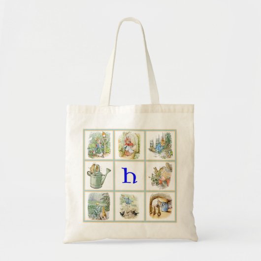 Tote Bag PETER RABBIT personnalisé avec la lettre H (Devant)