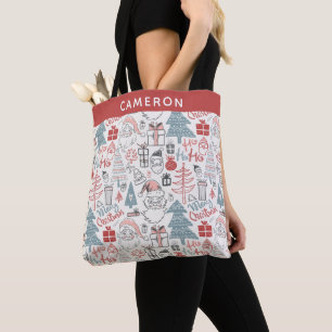 Tote Bag Petit arbre de Noël de Père Noël à la charme b