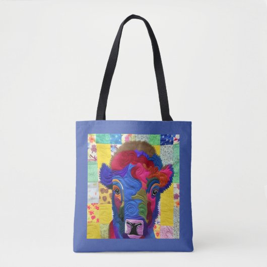 Tote Bag Petit Bison Bison Quilt Comme Design (Devant)