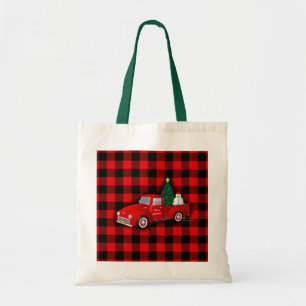 Tote Bag Petit camion de Noël rouge