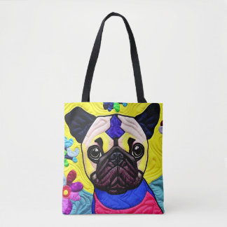 Tote Bag Petit Carlin Puppy Quilt Comme Design