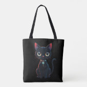 Tote Bag Petit Chat Noir Effrayant (Dos)