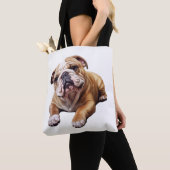 Tote Bag Petit chien de taureau anglais mou - Chiot de chie (De près)