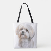 TOTE BAG PETIT CHIEN MALTESSE BLANC CUTE (Dos)