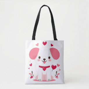 Tote Bag Petit chiot de la Saint-Valentin