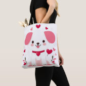 Tote Bag Petit chiot de la Saint-Valentin (De près)