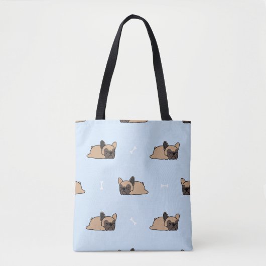 Tote Bag Petit chiot français bulldog dormant sans soudure  (Devant)