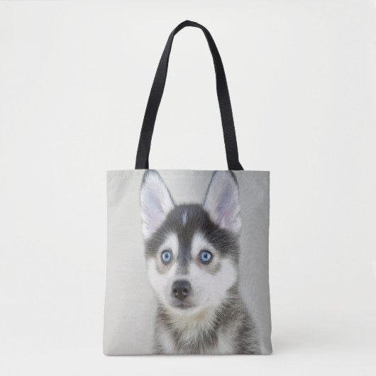 Tote Bag Petit chiot mignon de Pomsky (Devant)