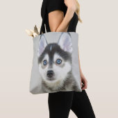 Tote Bag Petit chiot mignon de Pomsky (De près)