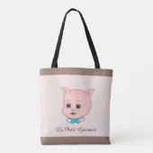 Tote Bag Petit Cochon gourmet sur le beige (Dos)