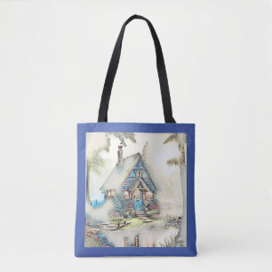 Tote Bag Petit Cottage Dans Les Bois - Enchantant Escape