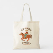 Tote Bag Petit cow-boy cool et cheval fête d'anniversaire (Dos)