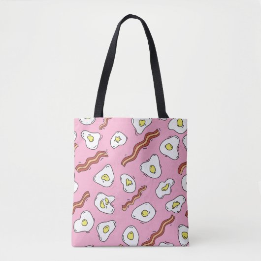 Tote Bag Petit-déjeuner motif sans charme avec oeufs au pla (Devant)