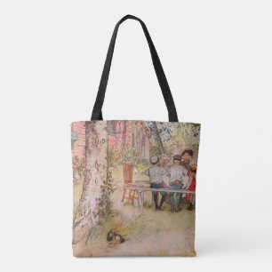 Tote Bag Petit-déjeuner sous le big Birch par Carl Larsson
