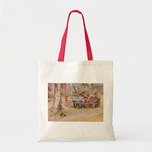 Tote Bag Petit-déjeuner sous le big Birch par Carl Larsson (Devant)