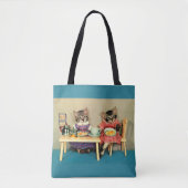 Tote Bag petit déjeuner tabby kittens (Devant)