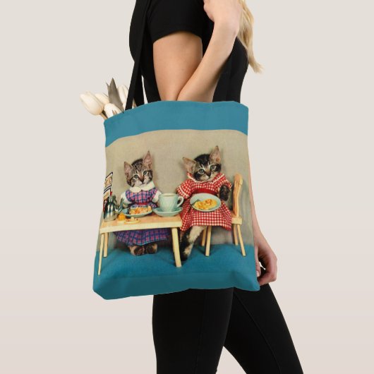Tote Bag petit déjeuner tabby kittens (De près)