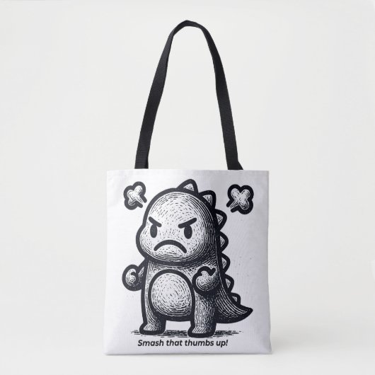 Tote Bag Petit Dino Grincheux (Devant)